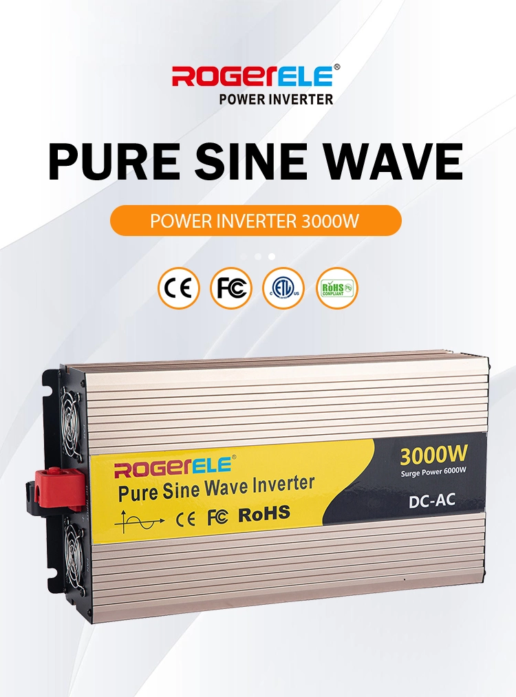 3000W/3kw 12V/24V/48V DC to AC 110V/120V/220V/230V Pure Sine Wave Solar Power Inverter
